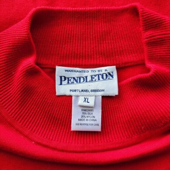 Vintage Silk Knit Pendleton Red Sweater Sz XL - Picture 2 of 10